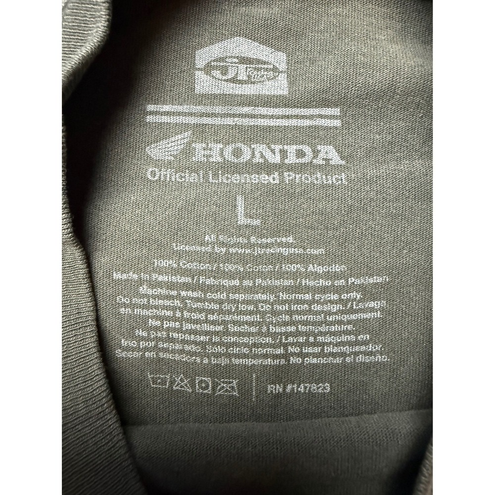 Honda Racing Circuit Dreams JT Racing Graphic T-Shirt Gray Brown Mens L - Picture 8 of 8